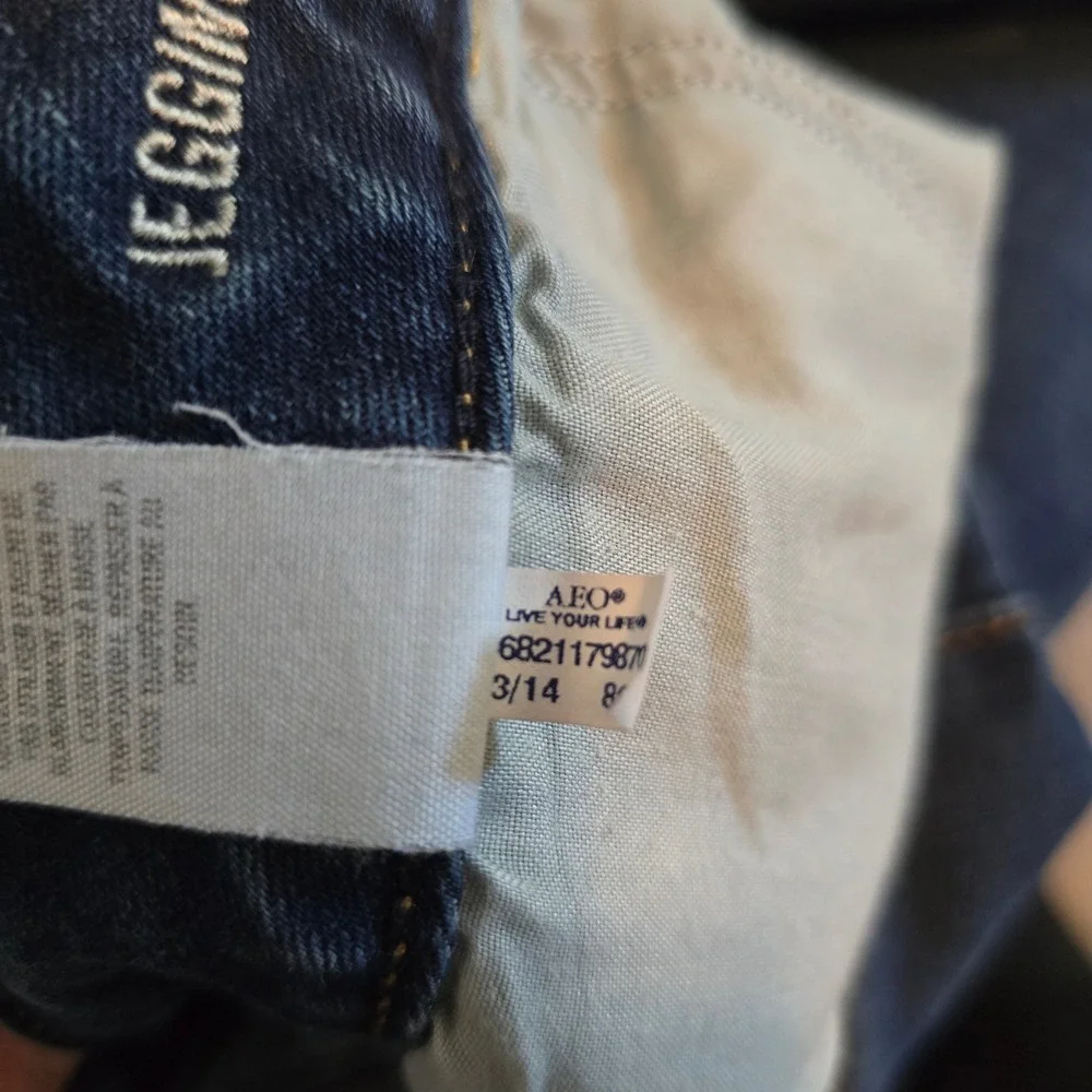 American Eagle Womens Jeans 12 Jegging 9" Dark Wash Skinny - Picture 4 of 5